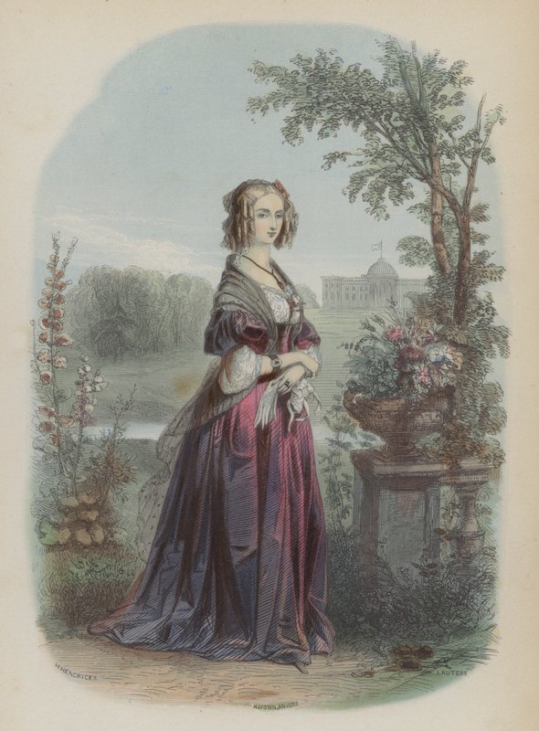 Louise of Orleans, Belgian kuninkaan Leopold I:n kuningatar puoliso (värillinen kaiverrus) tekijältä European School