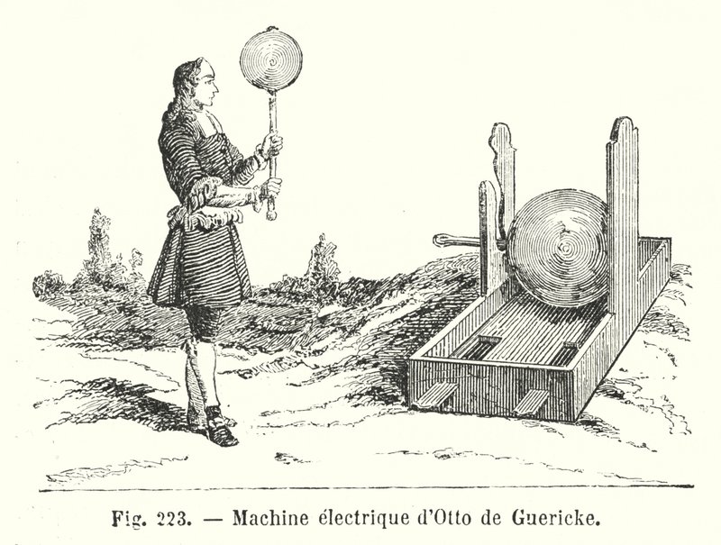 Otto de Guericken sähkökone (kaiverrus) tekijältä European School
