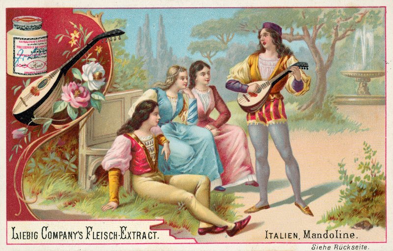 Mandoliini, Italia (chromolitho) tekijältä European School