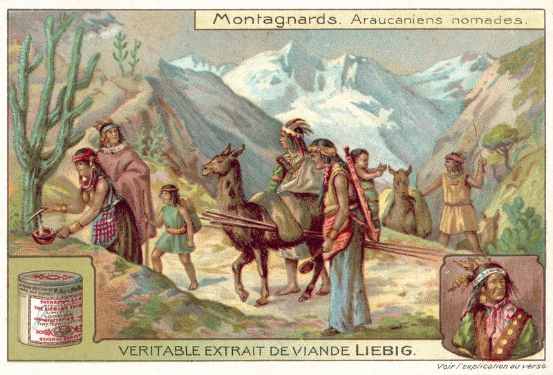 Mapuche-paimentolaiset (chromolitho) tekijältä European School