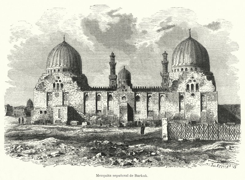 Sulttaani Barquqin moskeija ja mausoleumi, Kairo, Egypti (litho) tekijältä European School