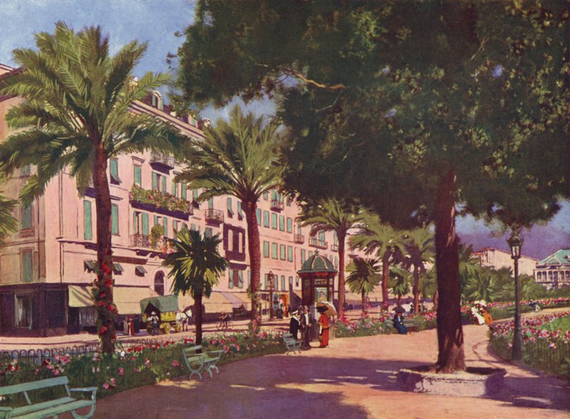 Nizza, Avenue Massena (värilitografia) tekijältä European School