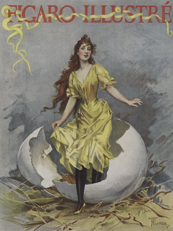 Pääsiäismuna. Le Figaro Illustren kansi, huhtikuu 1893 (väri litho) tekijältä European School