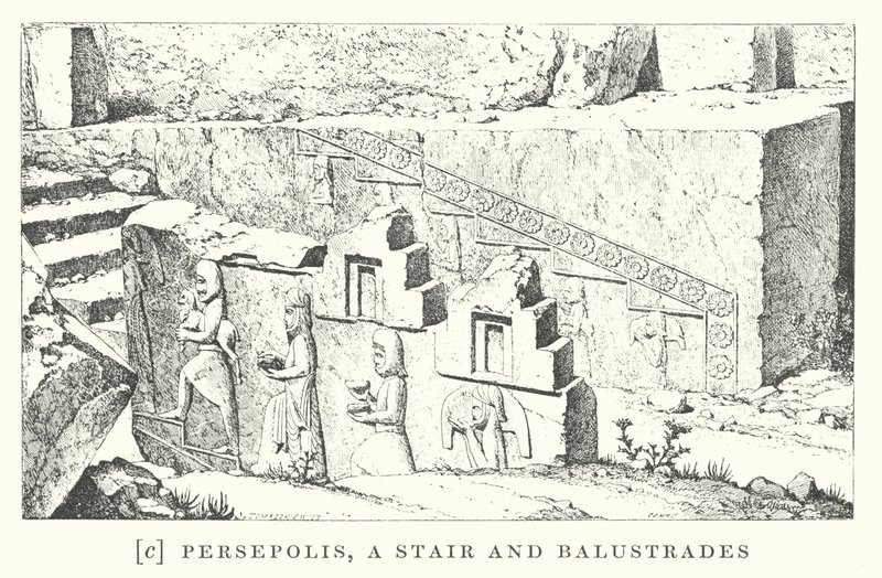Persepolis, portaat ja kaiteet (litografia) tekijältä European School