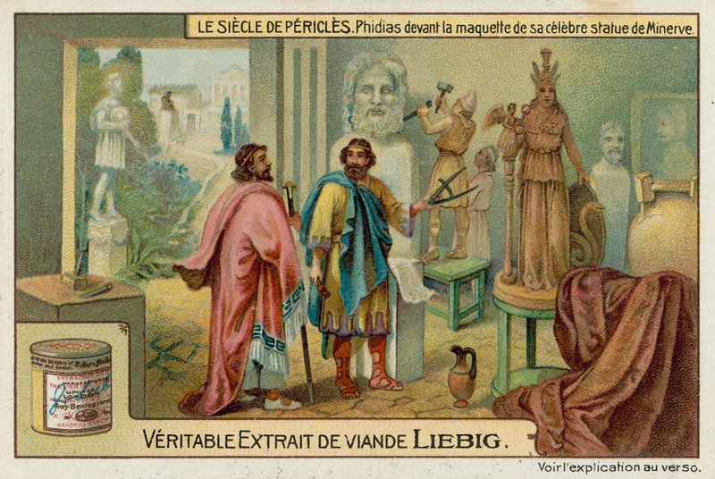 Phidias työskentelee kuuluisan Minerva-patsaansa parissa tekijältä European School
