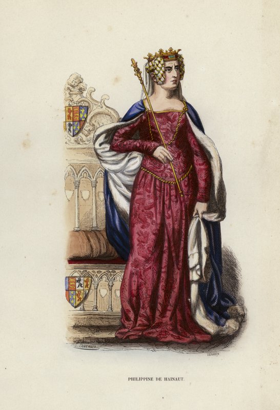 Philippine Of Hainaut (värillinen kaiverrus) tekijältä European School