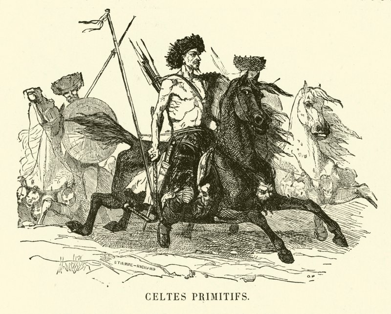 Primitiiviset kelttiläiset soturit (kaiverrus) tekijältä European School