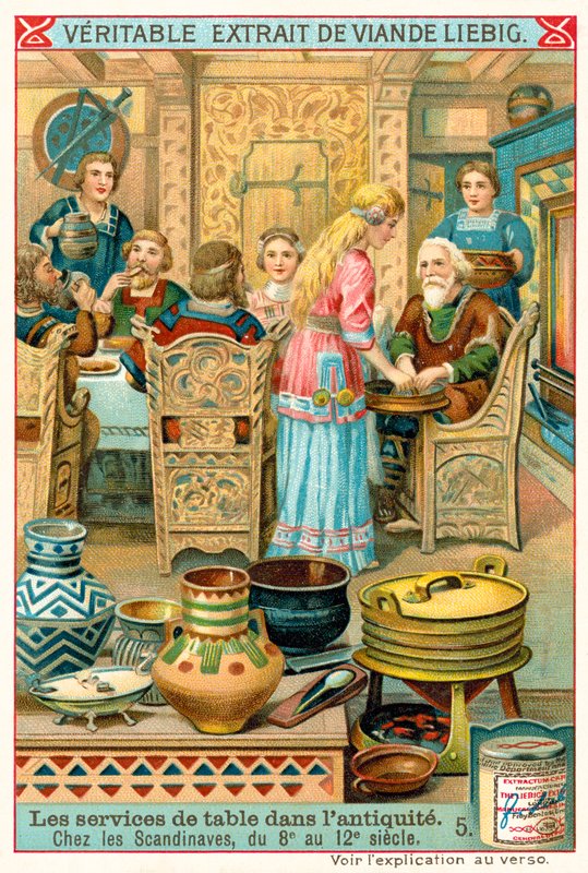 Skandinaaviset astiat, 8.-1100-luku (chromolitho) tekijältä European School