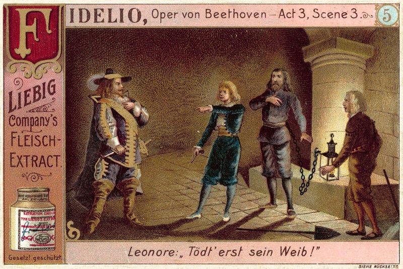 Kohtaus Beethovenin oopperasta Fidelio (chromolitho) tekijältä European School