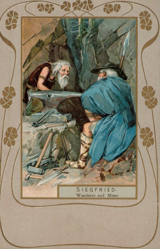 Siegfried, vaeltaja ja miimikko (värilitografia) tekijältä European School