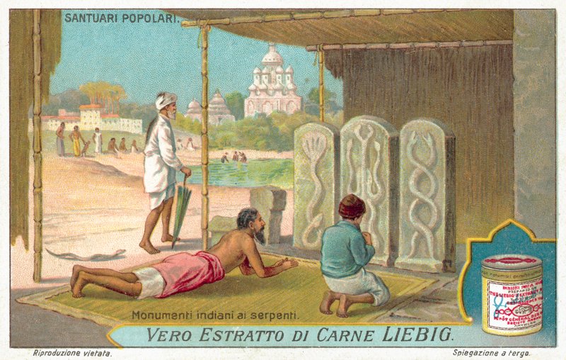 Käärmemonumentit Intiassa (chromolitho) tekijältä European School