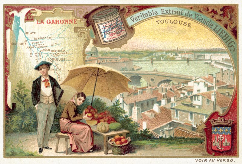 Garonne ja näkymä Toulouseen (chromolitho) tekijältä European School