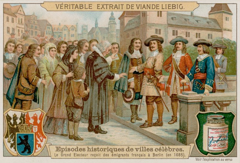 Suuri vaaliruhtinas antoi Potsdamin ediktin vuonna 1685, joka sallii maanpaossa olevien ranskalaisten protestanttien pääsyn Berliiniin tekijältä European School