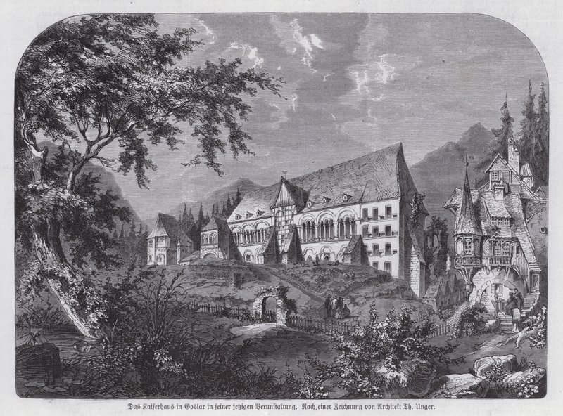 Kaiserhaus, keisarillinen palatsi Goslarissa, Saksassa (kaiverrus) tekijältä European School