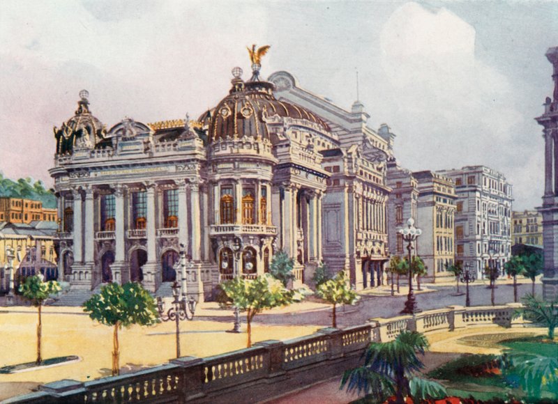 Kunnallinen teatteri, Avenida Rio Branco (värilitro). tekijältä European School