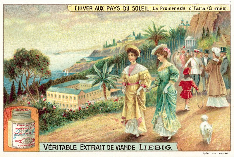 Promenade Jaltassa, Krimillä (chromolitho) tekijältä European School