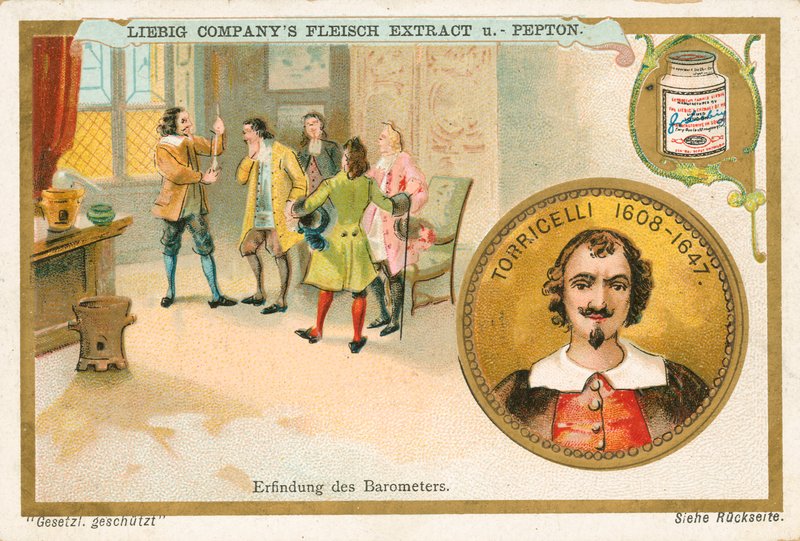 Torricelli, Liebig-kortti, 1900-luvun alku (kromo) tekijältä European School