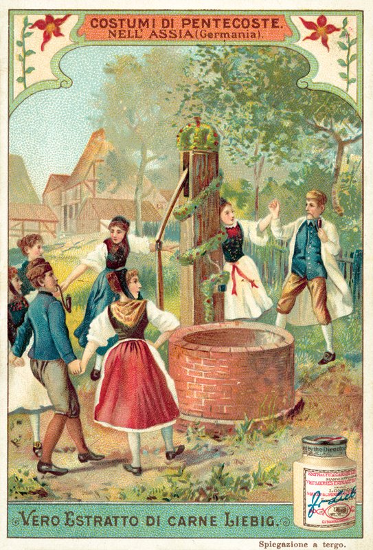 Perinteiset helluntaijuhlat Hessenissä, Saksassa (chromolitho) tekijältä European School