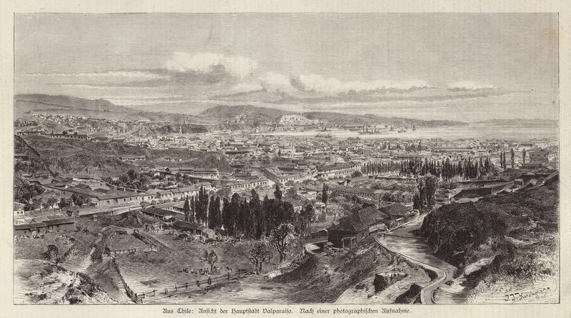 Vista de Valparaíso, Xile (gravat) finlandès tekijältä European School