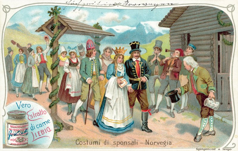 Hääkulkue Norjassa (chromolitho) tekijältä European School