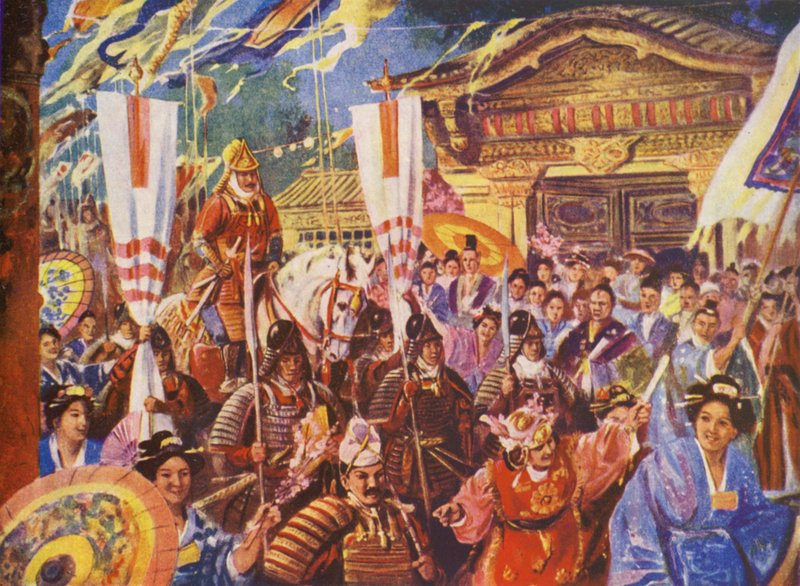 Yoritomosta tulee shogun, 1192 jKr. (värilitro) tekijältä European School