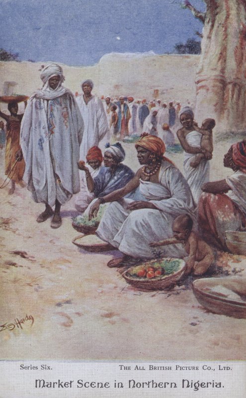Markkinamaisema Pohjois-Algeriassa (väri litho) tekijältä Evelyn Stuart Hardy