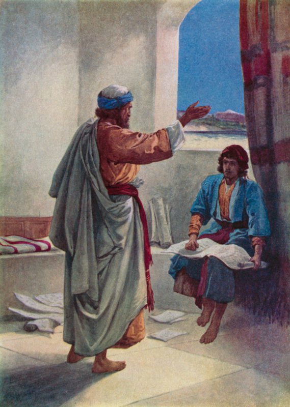 Timoteus, joka auttoi Paavalia (väri litho) tekijältä Evelyn Stuart Hardy