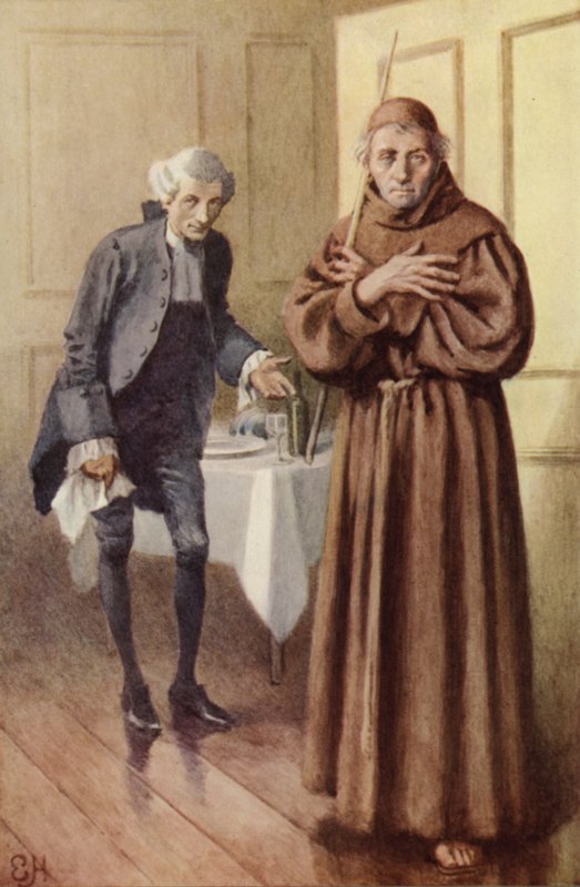 Kuvitus Laurence Sternen tunteelliselle matkalle tekijältä Everard Hopkins
