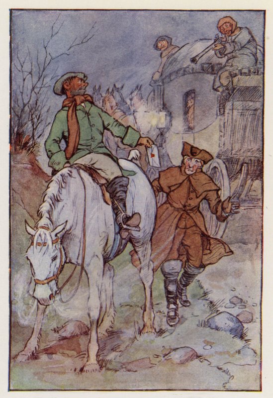 Kuvitus Charles Dickensin kirjaan A Tale of Two Cities (värilitro). tekijältä F. M. B. Blaikie