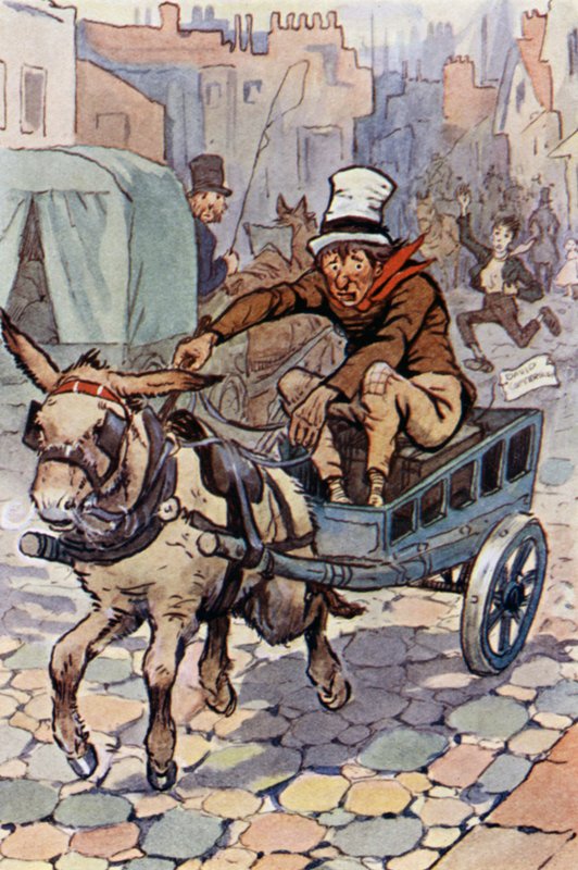 Kuvitus David Copperfieldille (värinen lito) tekijältä F. M. B. Blaikie