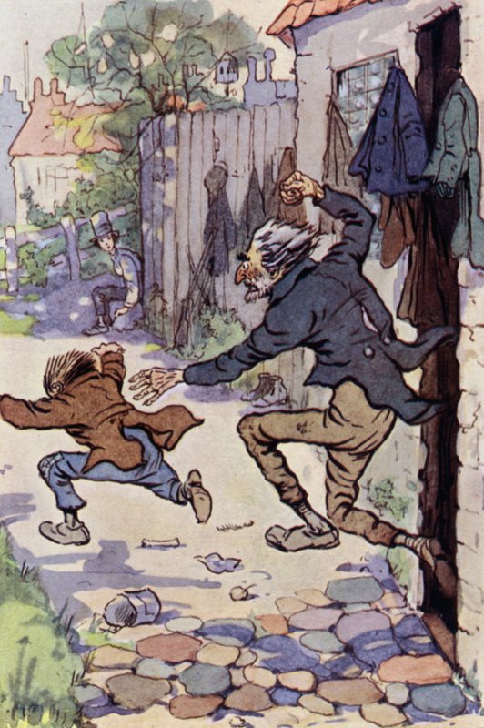 Kuvitus David Copperfieldille (värinen lito) tekijältä F. M. B. Blaikie