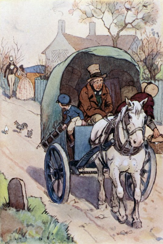 David Copperfieldin kuvitus (värilitografia) tekijältä F. M. B. Blaikie