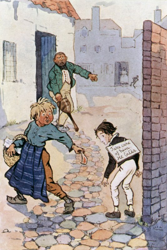 Kuvitus David Copperfieldille (värinen lito) tekijältä F. M. B. Blaikie