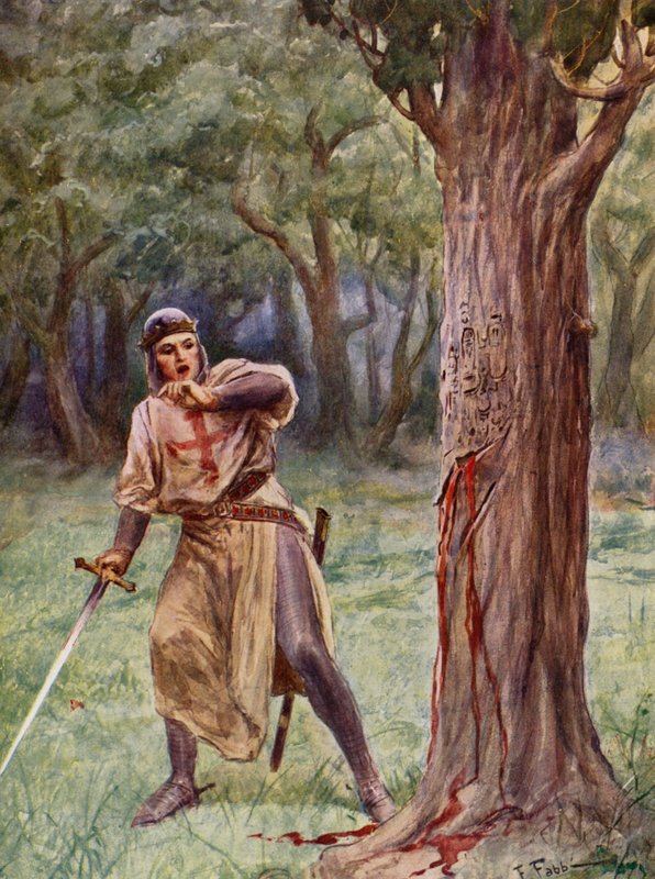 Torquato Tasson La Gerusalemme Liberata: Canto XIII, säkeistö 41 (värilitraus) tekijältä Fabio Fabbi