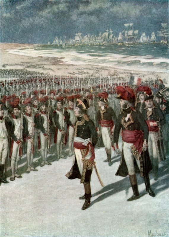 Napoleon arvioi joukkoja Boulognessa tekijältä Felicien baron de Myrbach Rheinfeld