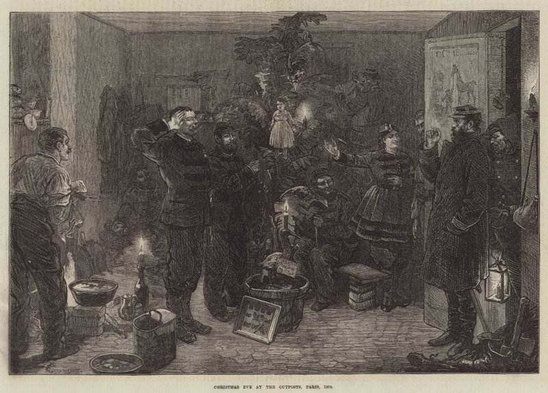 Jouluaatto Outpostsissa, Pariisissa, 1870 tekijältä Felix Regamey