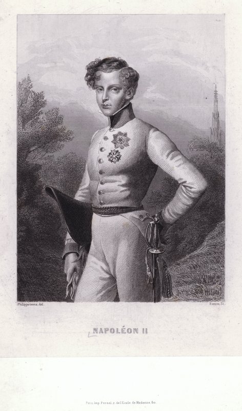 Napoleon Francois Joseph Charles Bonaparte, Ranskan keisari Napoleon I:n poika (kaiverrus) tekijältä Felix (after) Philippoteaux
