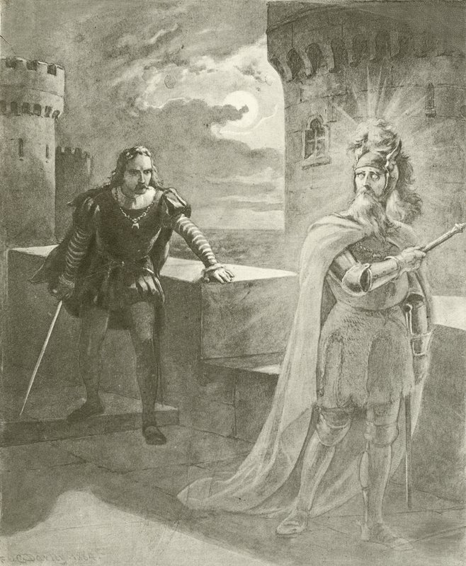 Hamlet. I näytös, kohtaus V (syväpaino) tekijältä Felix Octavius Carr Darley
