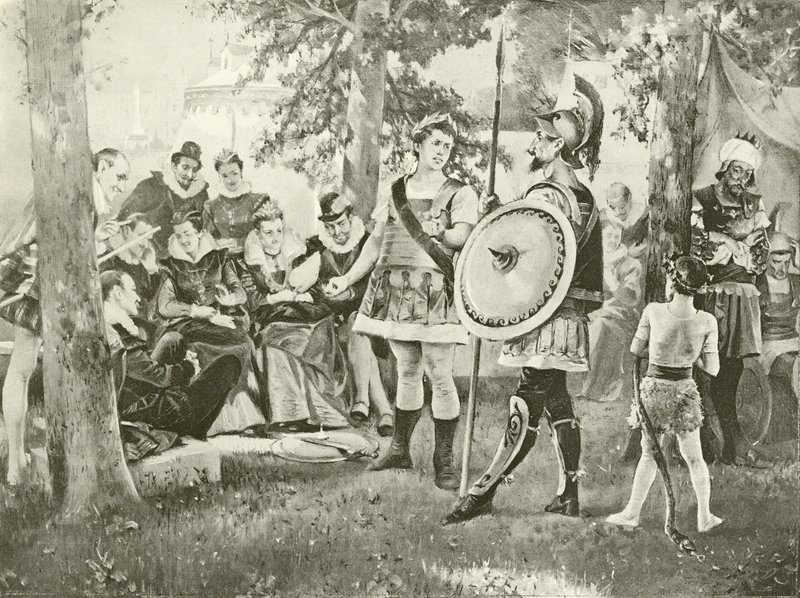 Rakkauden työ on menetetty. V näytös, kohtaus II (syväpaino) tekijältä Felix Octavius Carr Darley