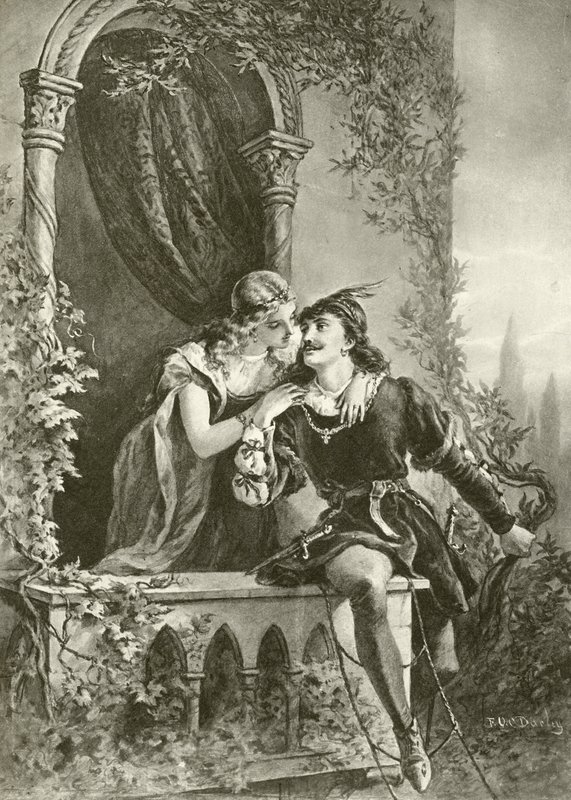 Romeo ja Julia. Näytös III - kohtaus V (kaiverrus) tekijältä Felix Octavius Carr Darley