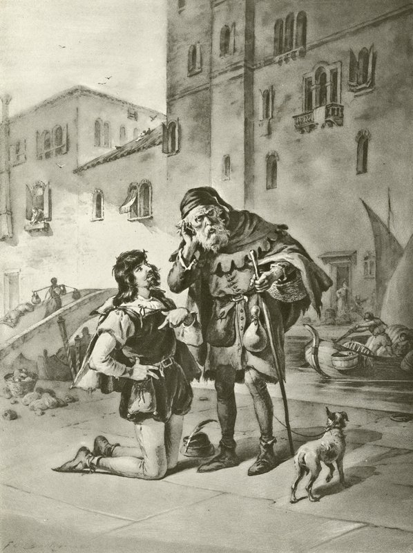 Venetsian kauppias. näytös II, kohtaus II (syväpaino) tekijältä Felix Octavius Carr Darley