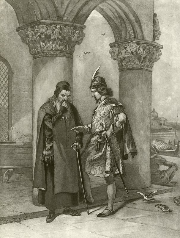 Venetsian kauppias. I näytös, kohtaus III (syväpaino) tekijältä Felix Octavius Carr Darley