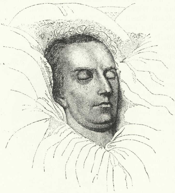 Saksalainen runoilija ja näytelmäkirjailija Friedrich Schiller kuolinvuoteellaan tekijältä Ferdinand Jagemann