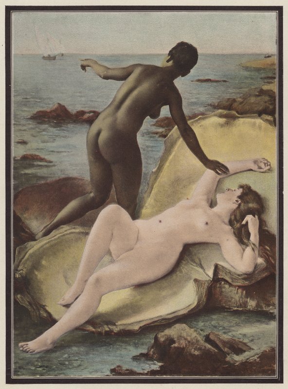 Kaksi helmeä (väri litho) tekijältä Fernand Le Quesne