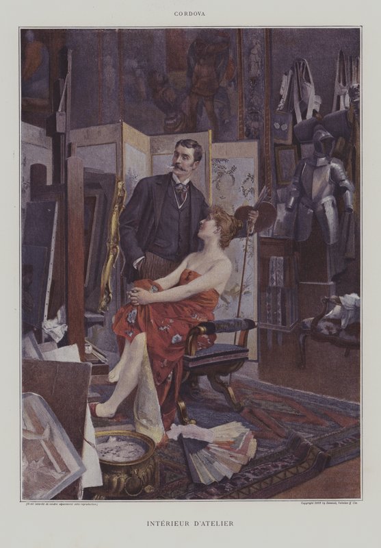Interieur de lAtelier (Studion sisätilat) tekijältä Fernand de Cordova Pelez