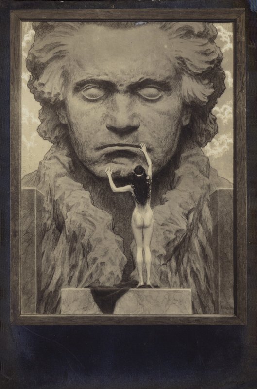 Ludwig van Beethoven, saksalainen säveltäjä ja pianisti (1770-1827) (kaiverrus) tekijältä Fidus