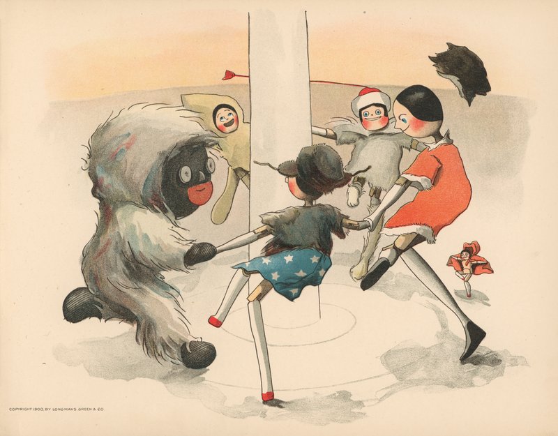 Kuvitus The Golliwoggs Polar Adventuresista tekijältä Florence K. Upton