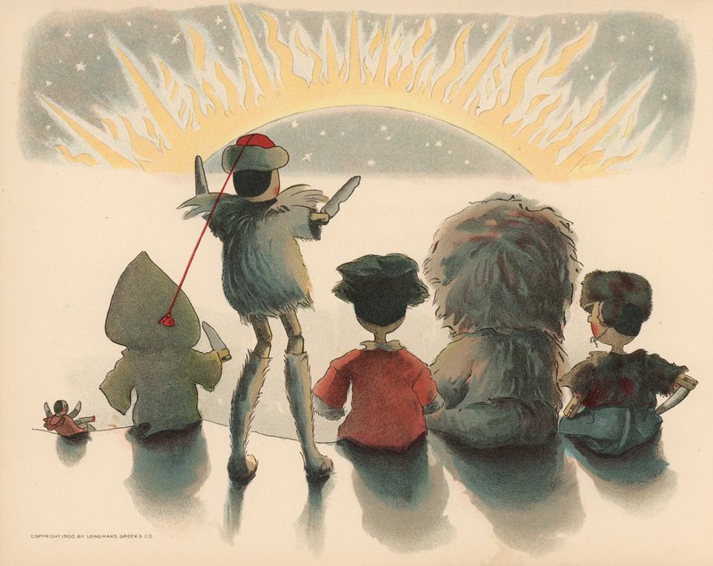 Kuvitus The Golliwoggs Polar Adventuresista tekijältä Florence K. Upton
