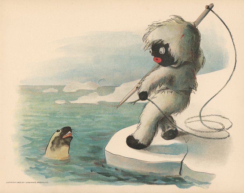 Kuvitus The Golliwoggs Polar Adventuresista tekijältä Florence K. Upton