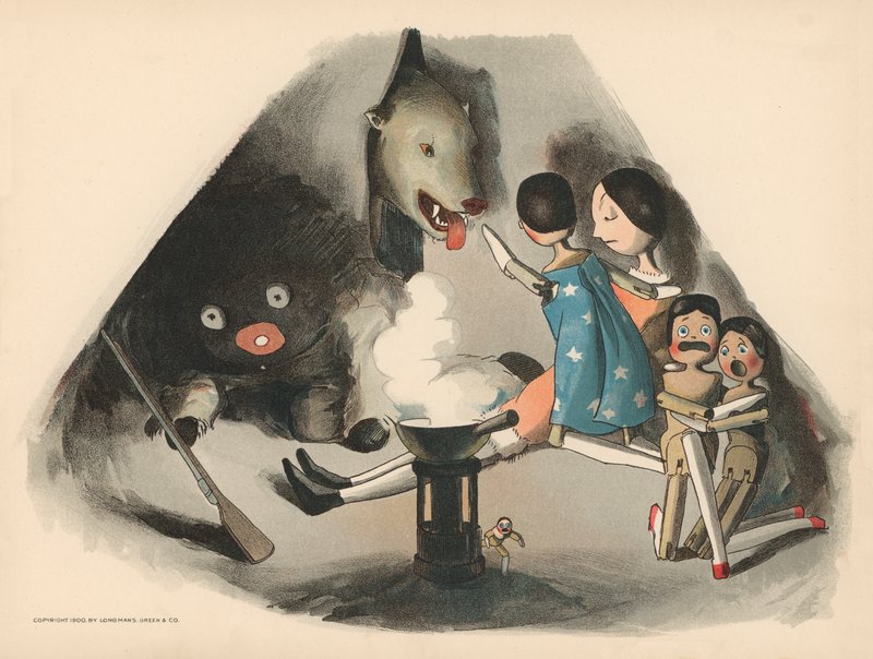 Kuvitus The Golliwoggs Polar Adventuresista tekijältä Florence K. Upton
